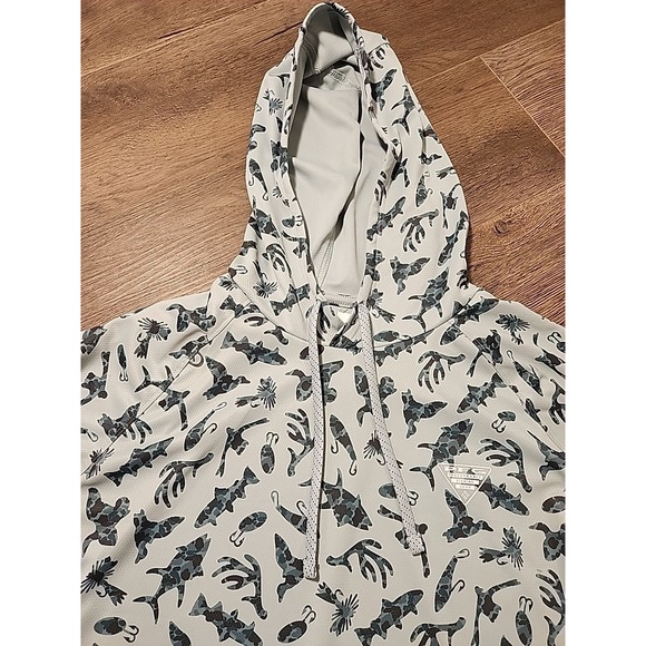 Columbia Men's Large LS Wild Cast Camp Hoodie Omni-Shade - NWT Blue - Picture 1 of 6